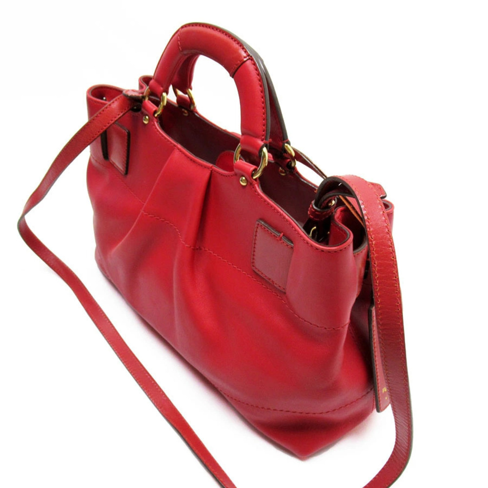 Salvatore Ferragamo red 2way Shoulder Bag Gancini leather Red